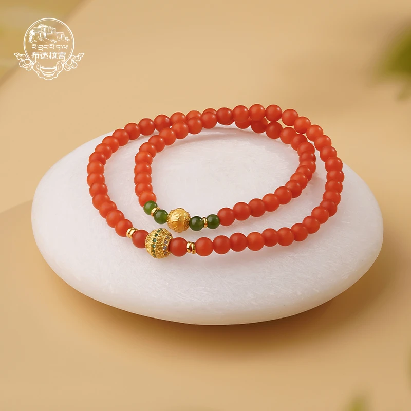 布达拉宫南红手串时尚精致百搭轻奢