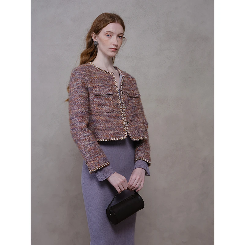 Mix Selection｜玛德琳2.0进口幻彩羊毛粗花呢短款外套冬MSDJW1047