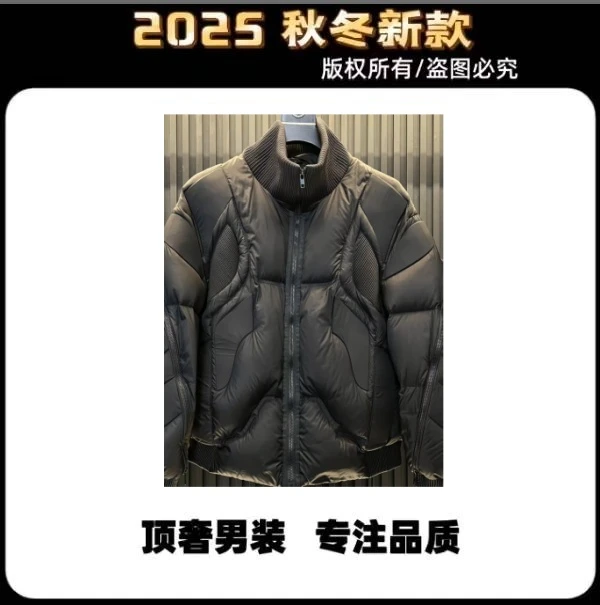 （C431）2025冬季新款立体轮廓立领90羽绒服保暖机甲风外套男装