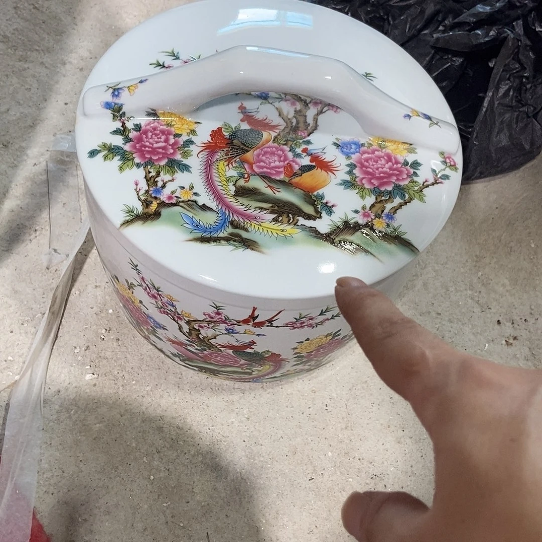 微***吧瓷片景德镇陶瓷罐10斤