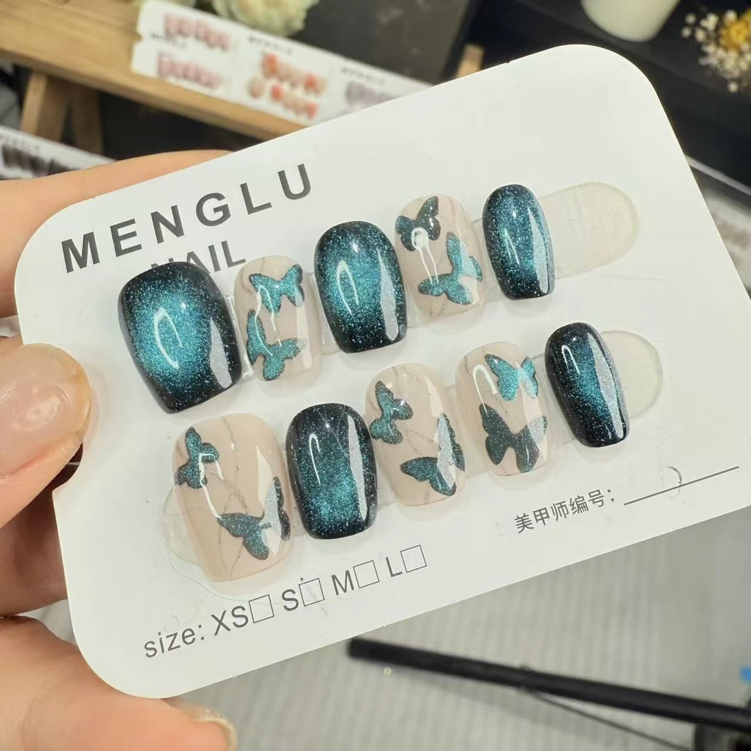 暗夜蝴蝶 纯手工穿戴甲十片装