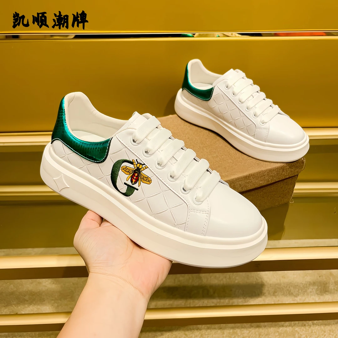 欧洲站男鞋夏季透气厚底休闲板鞋夏季透气增高板鞋小白鞋时尚潮鞋