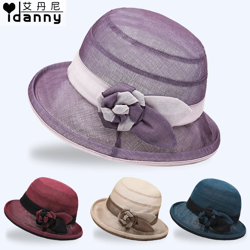 夏天中老年人妈妈帽子女遮阳帽薄款透气防晒夏太阳帽老人奶奶凉帽