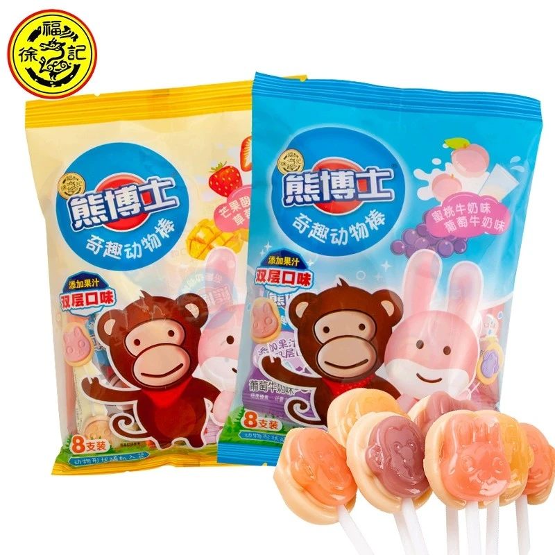 （团队单）徐福记熊博士棒棒糖 草莓酸奶味蜜桃葡萄牛奶味可爱造型