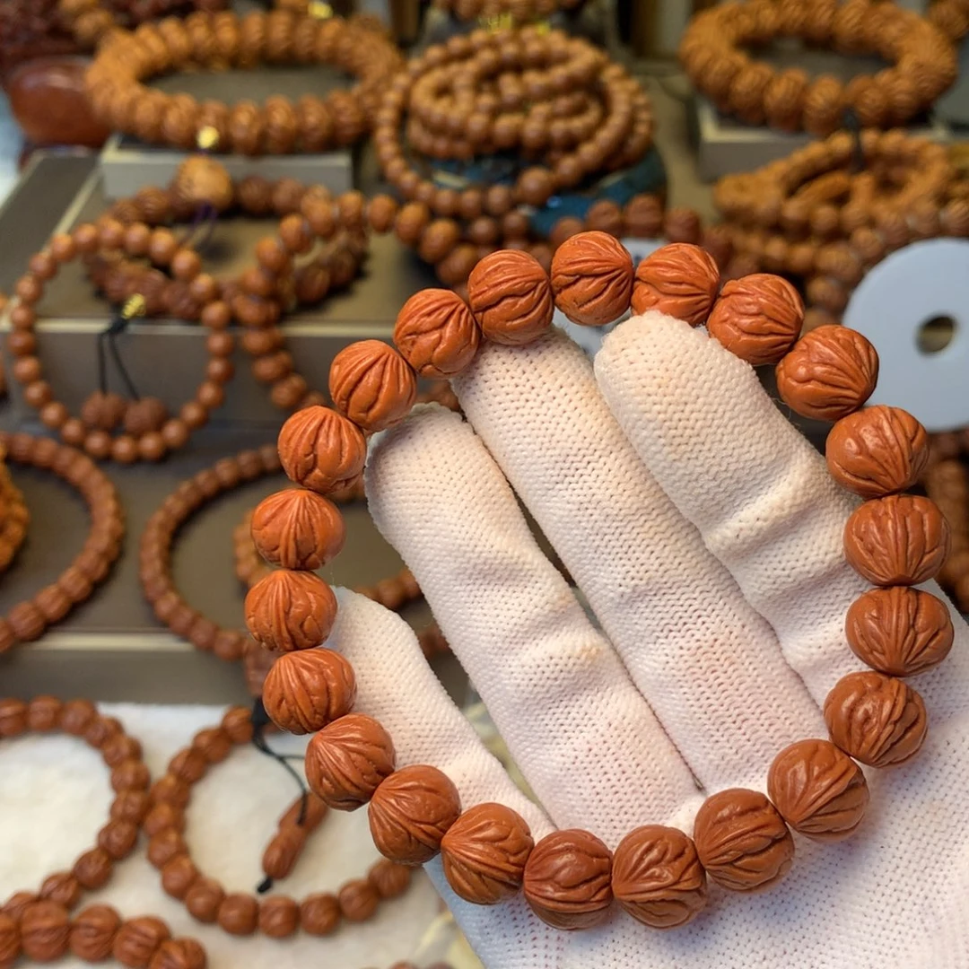 V****桃核手串秦岭龙纹