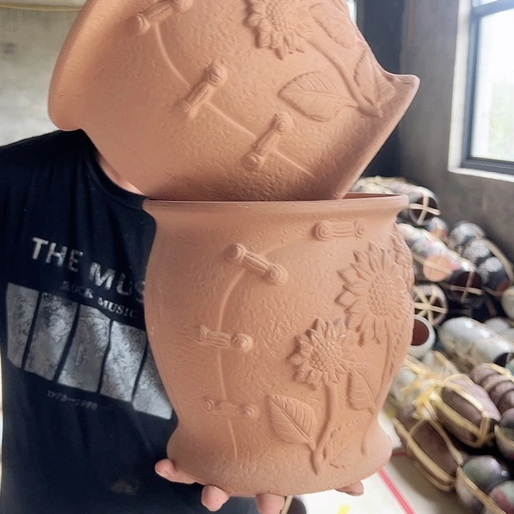 紫砂花盆高20口20