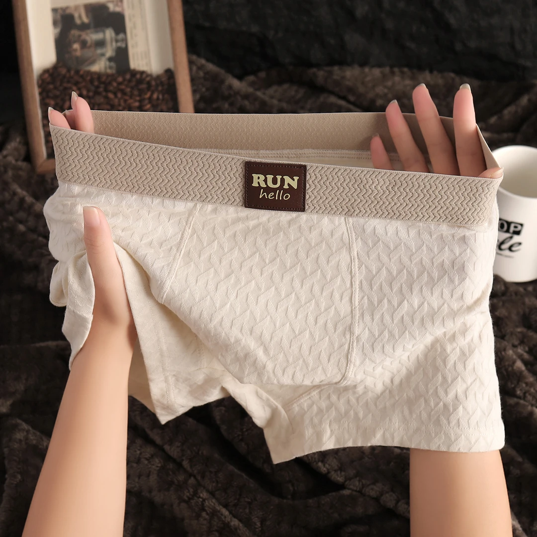 棉质时尚格纹新款男士内裤透气个性爆款平角裤帅气男生四角短裤头