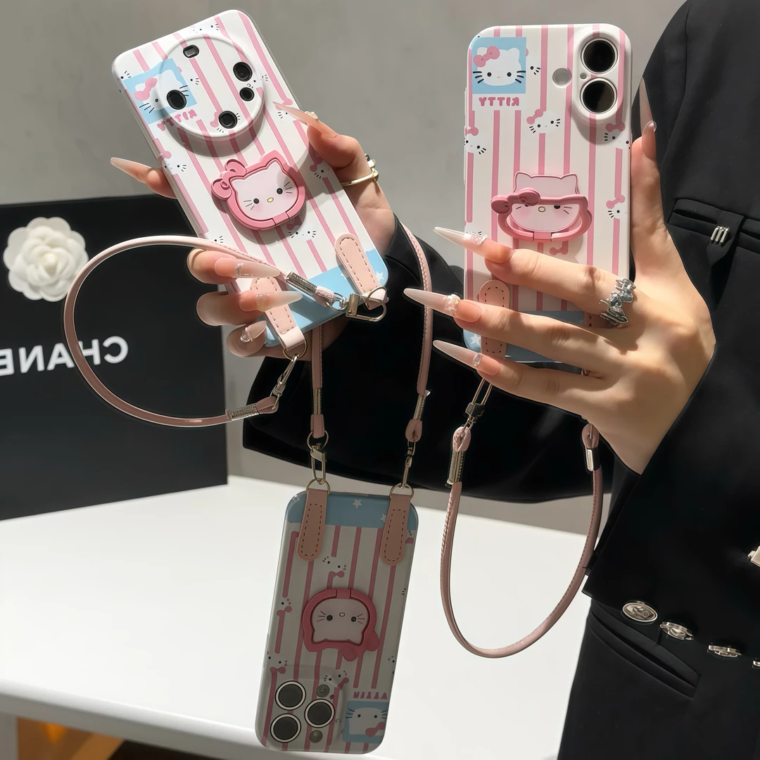 Kitty小头像支架挂绳适用苹果17手机壳iPhone16华为vivoppo小米14
