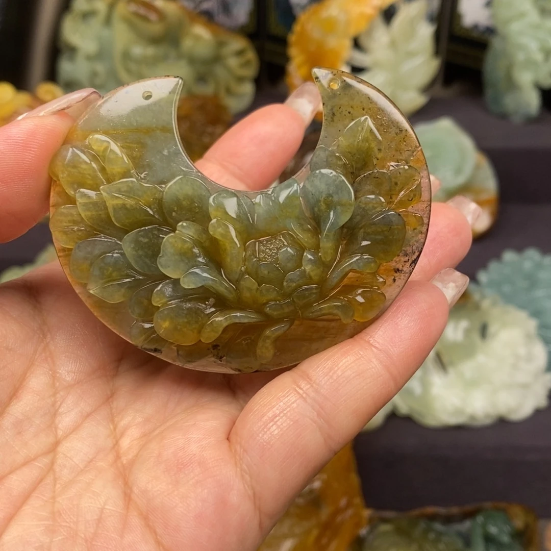 蛇纹石玉未镶嵌吊坠(赠链)