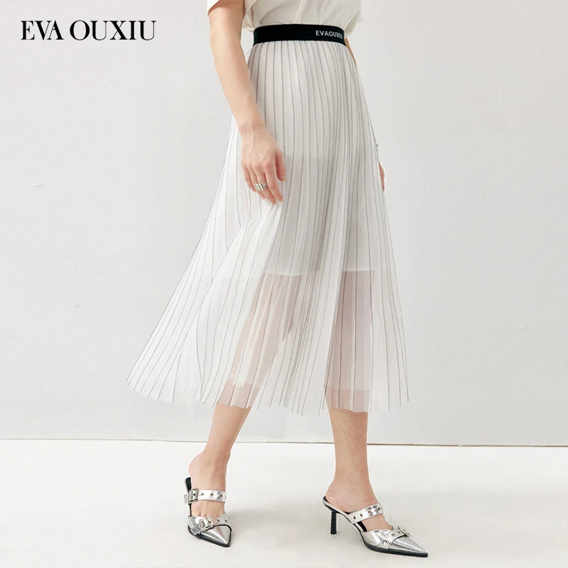 【云云专属】EVA OUXIU/伊华欧秀百褶半裙E32AQ0296