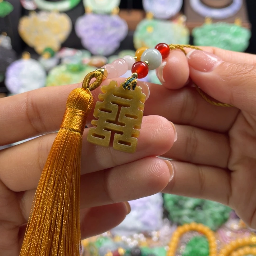 翡翠未镶嵌颈饰代编织
