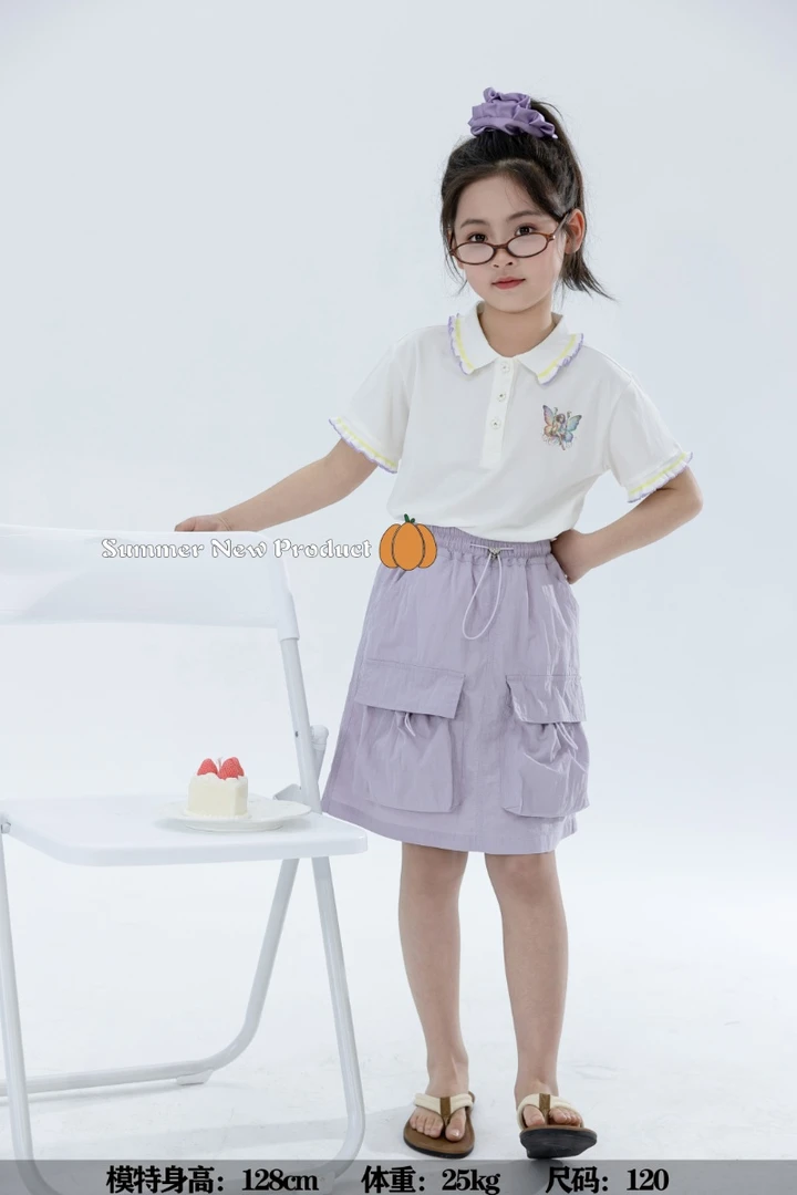 纯色女百搭中大童半身裙夏季A字裙梭织B类潮流工装风夏装时尚