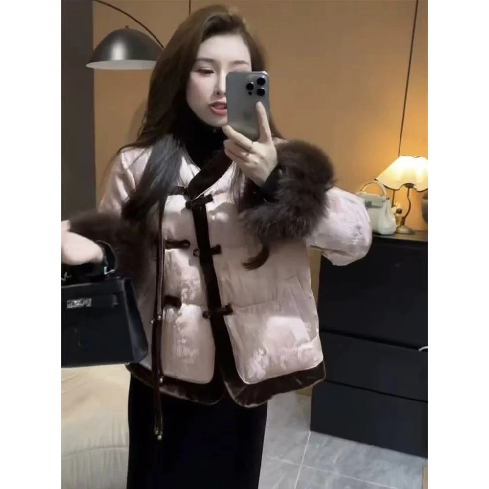 新中式女装中国风禅意棉服外套老钱风高级感套装旗袍秋冬2024新款