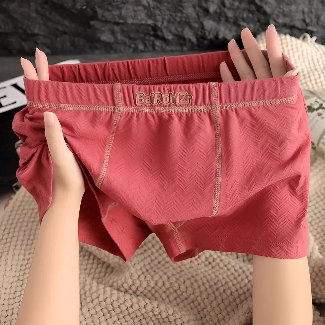 纯棉新款纯色简约男士内裤运动休闲透气平角裤爆款舒适四角短裤头