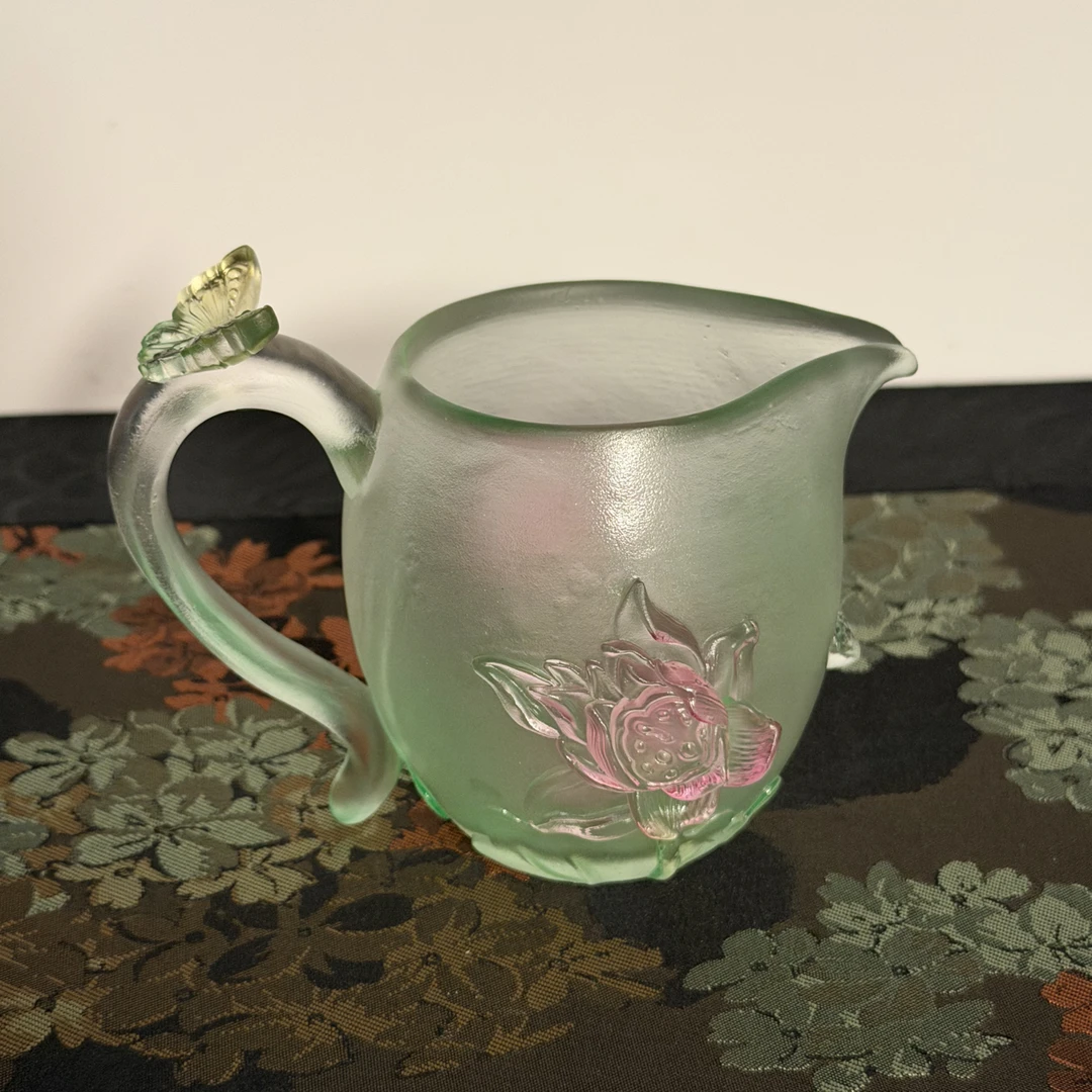 【半日茶闲】荷塘月色古法琉璃公道杯分茶器(不能明火)