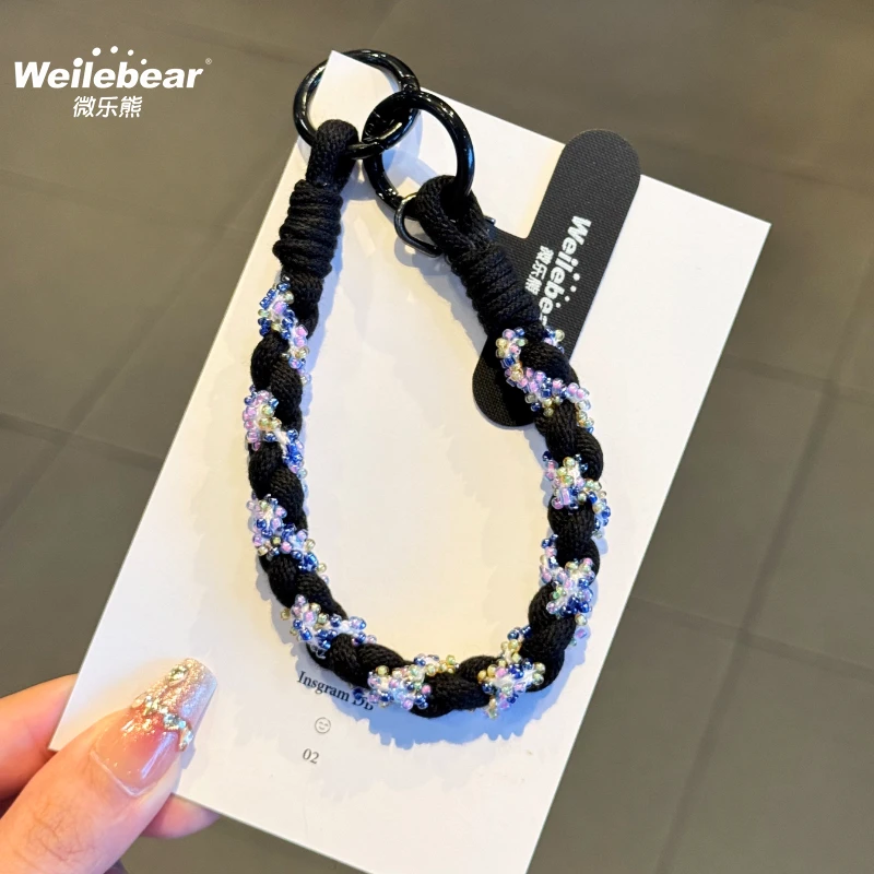 时尚编织手机挂绳精致防盗手腕绳挂件短款结实防丢便携垫片壳挂链