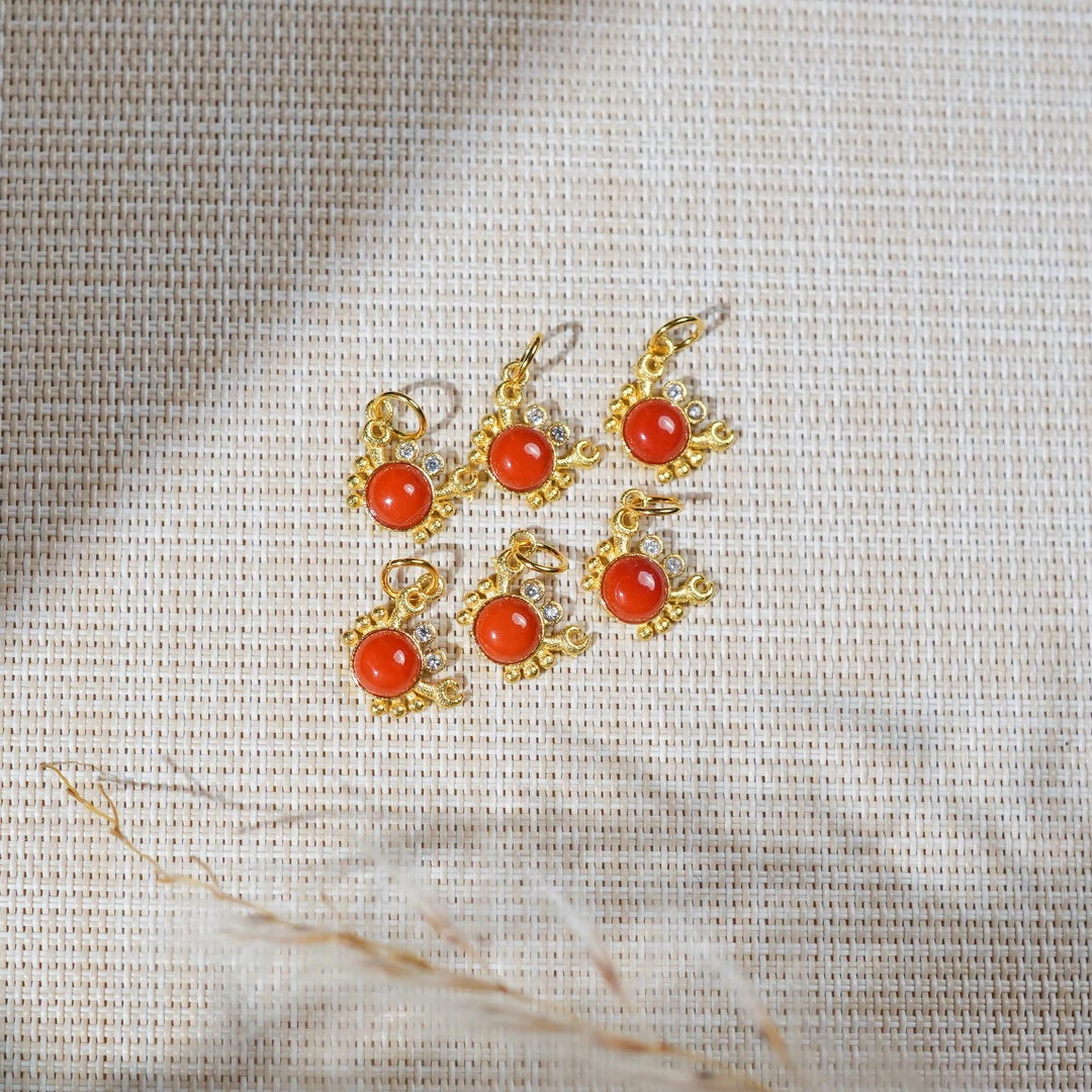 【一菲甄选】南红吊坠-18K金-多样性发其一|CX38|BMN5