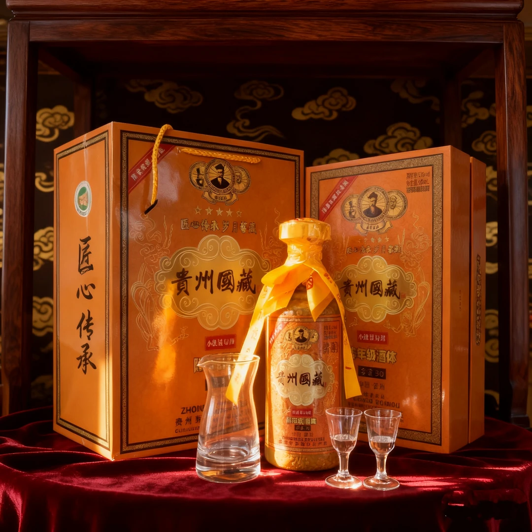 锐君贵州国藏酒 53度酱香型白酒500ml*瓶 带证书+酒具