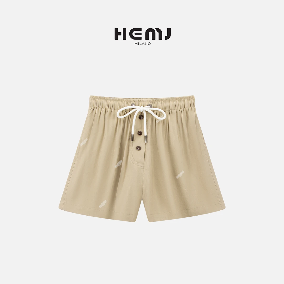HEMJ 和梦洁“自在随性”高质感时尚百搭抽绳松紧腰短裤 CM2B2012
