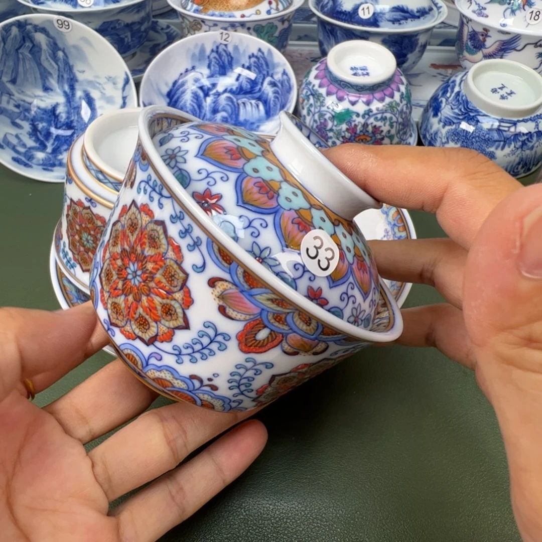 景德镇纯手工纯手绘茶具木木33