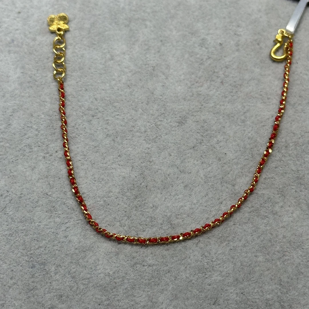 足金999 樱桃红绳手链 18# 3.500