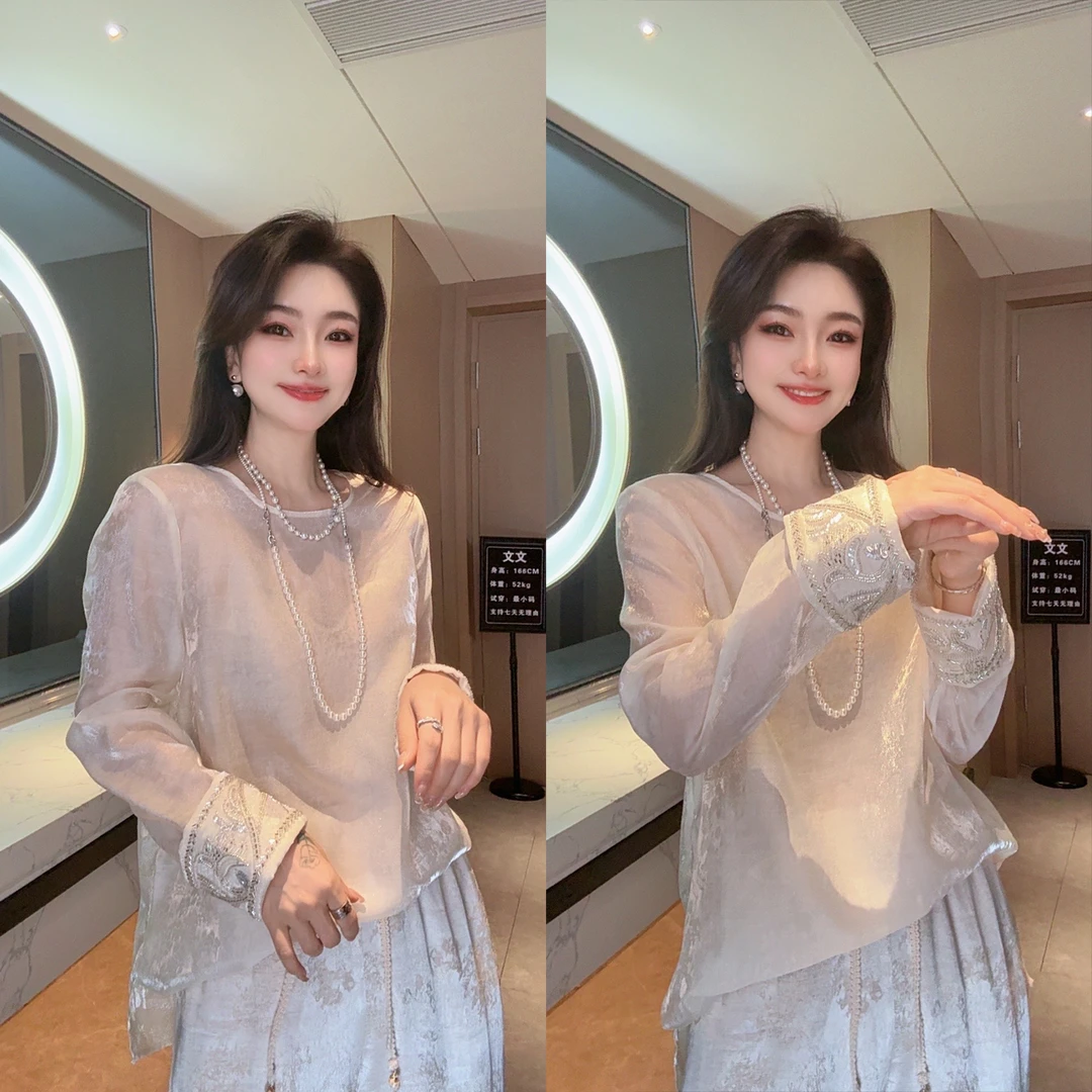板熙FTLW-【人面桃花】轻奢高级感气质时尚优雅女装上衣-3316
