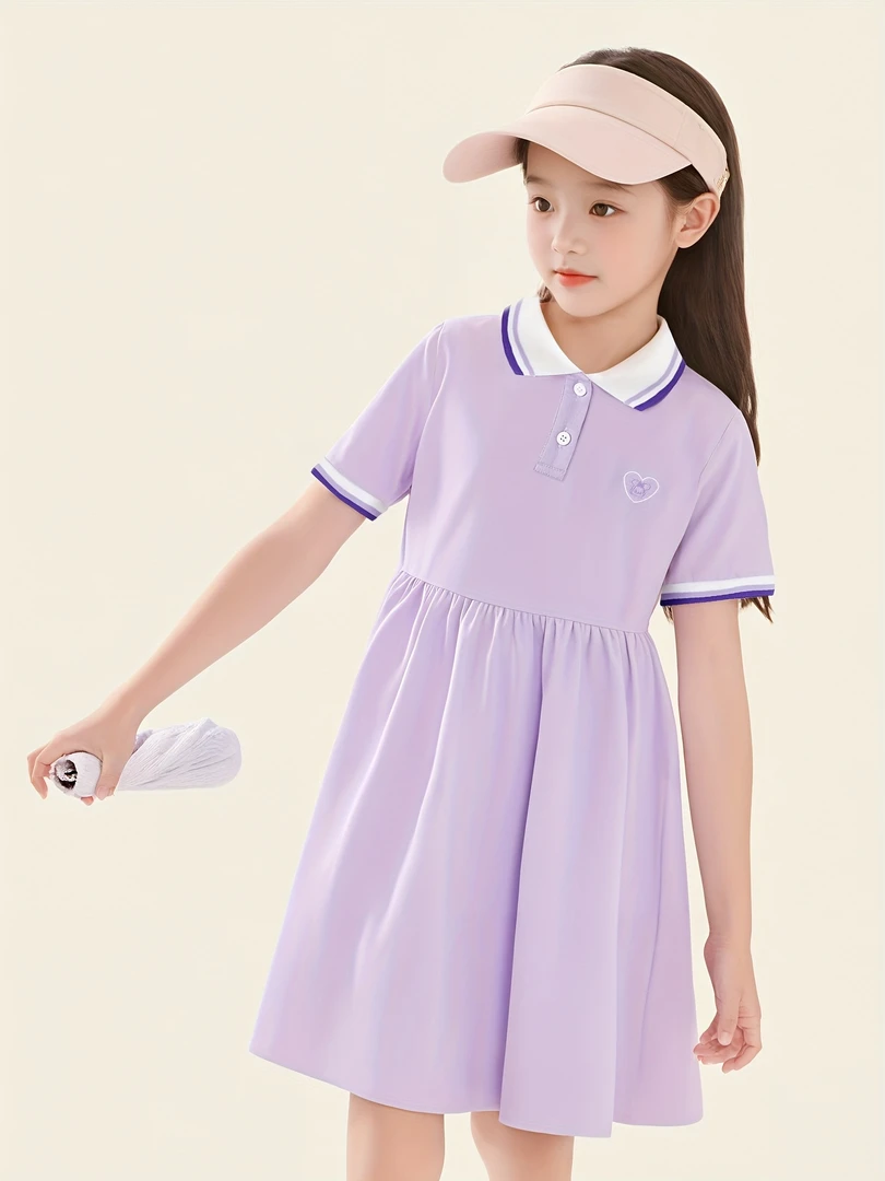 2025夏季新款儿童连衣裙中大童洋气T恤裙女宝时尚长裙BGJL0071