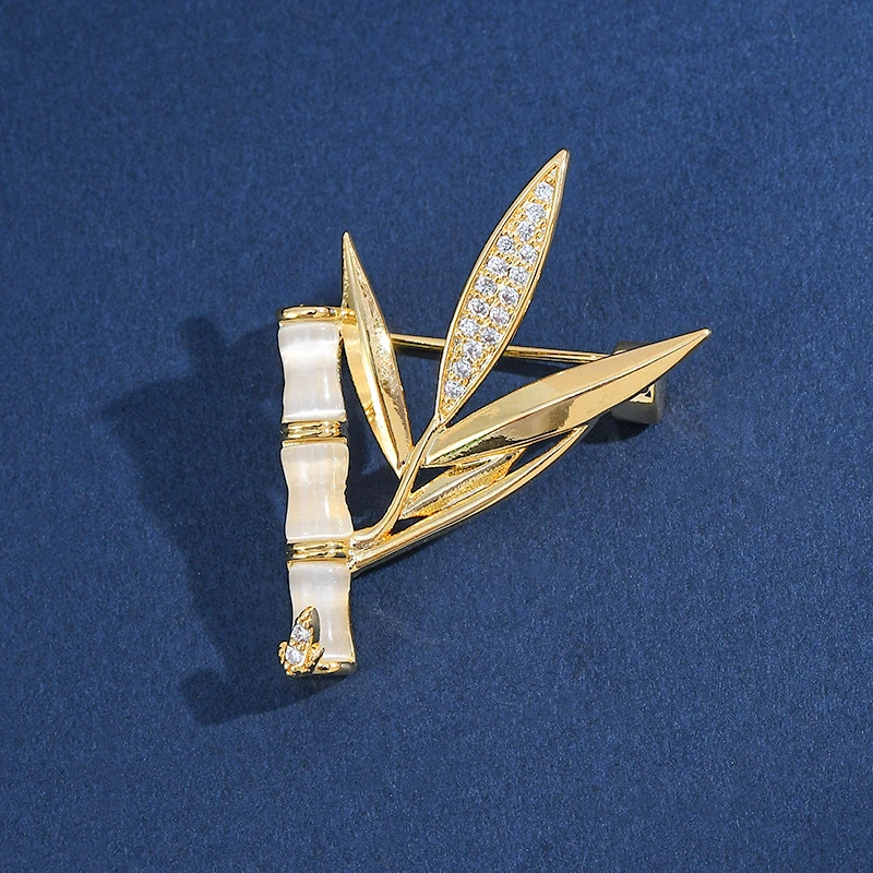 日韩拼色奢华时尚简约胸针植物花卉胸花金色轻奢INS风服装配饰
