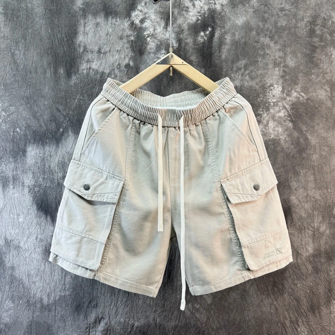 重磅美式复古高密纯棉水洗重磅工装短裤男士夏季五分裤子#98-186