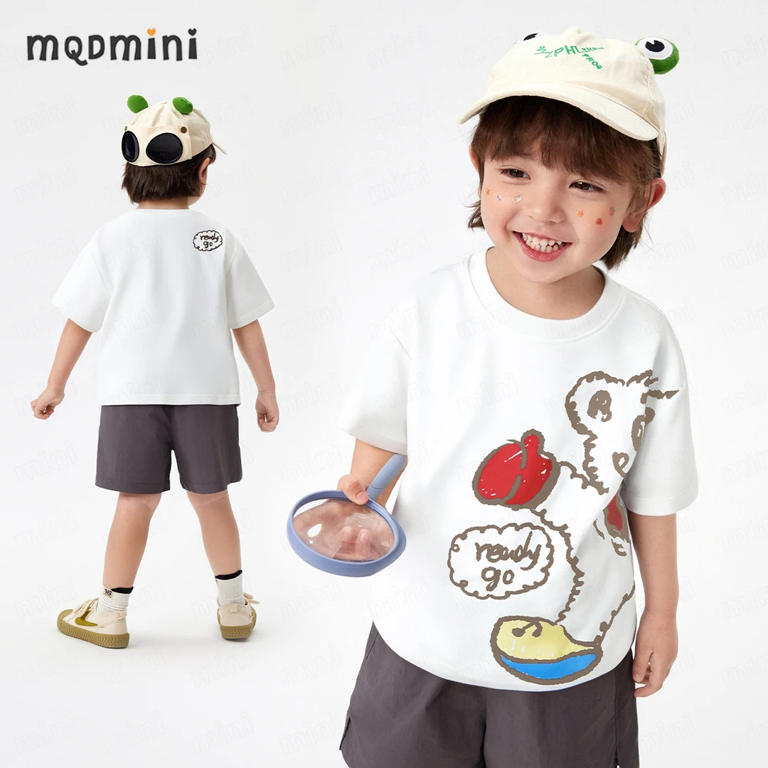 MQDMINI【驱蚊凉感抑菌T】儿童短袖夏季新款男童t恤女童童装服装