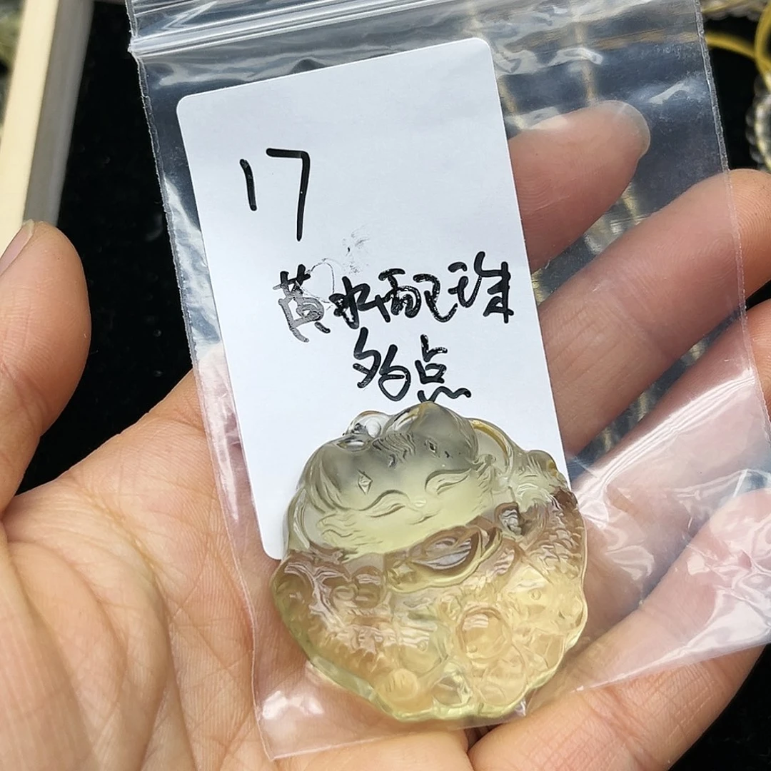 水晶颈饰未镶嵌黄水抱鱼款14号