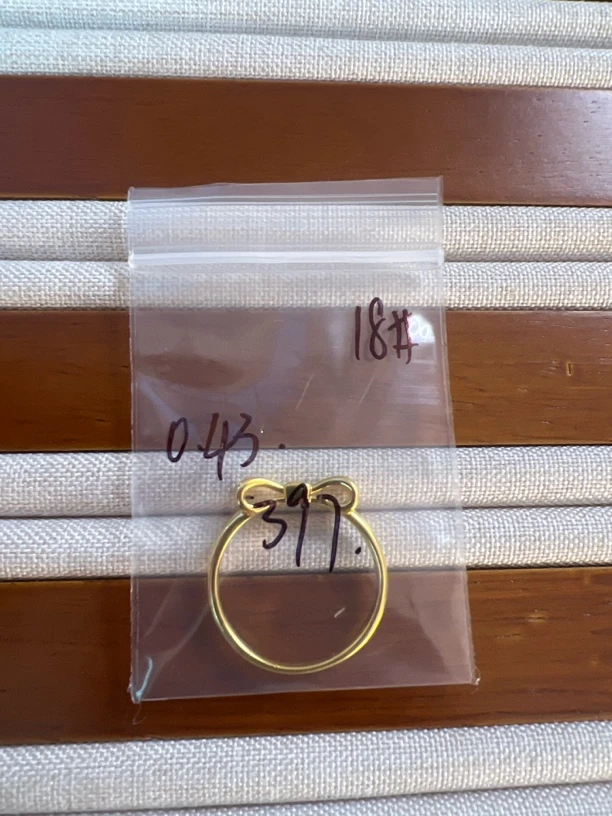 克重0.43 18号 蝴蝶结戒指 足金999