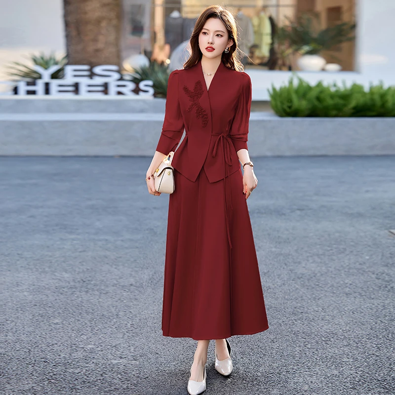 中国风气质名媛小香风时尚套装显瘦礼服收腰西装裙子春秋精致女装