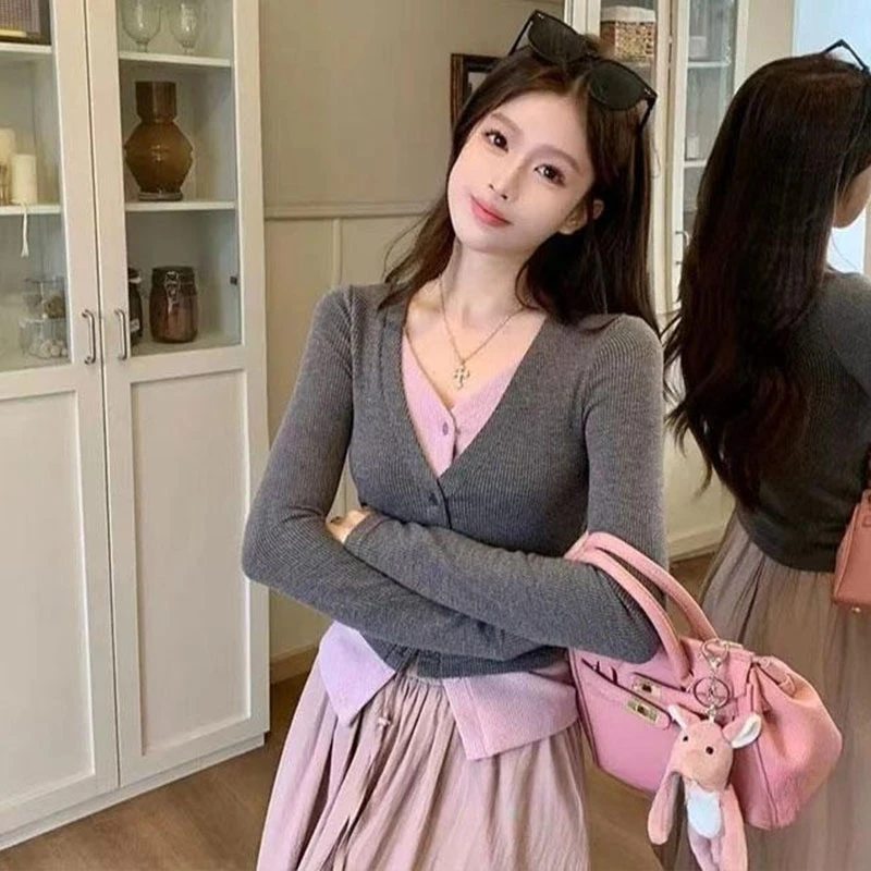 大码胖mm2025春款女装欧若风百搭假两件上衣遮肉显瘦半身裙两件套