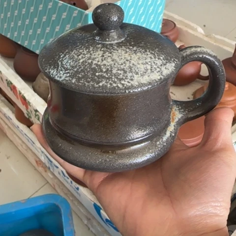 哈***厨茶壶紫砂柴烧盖杯400cc