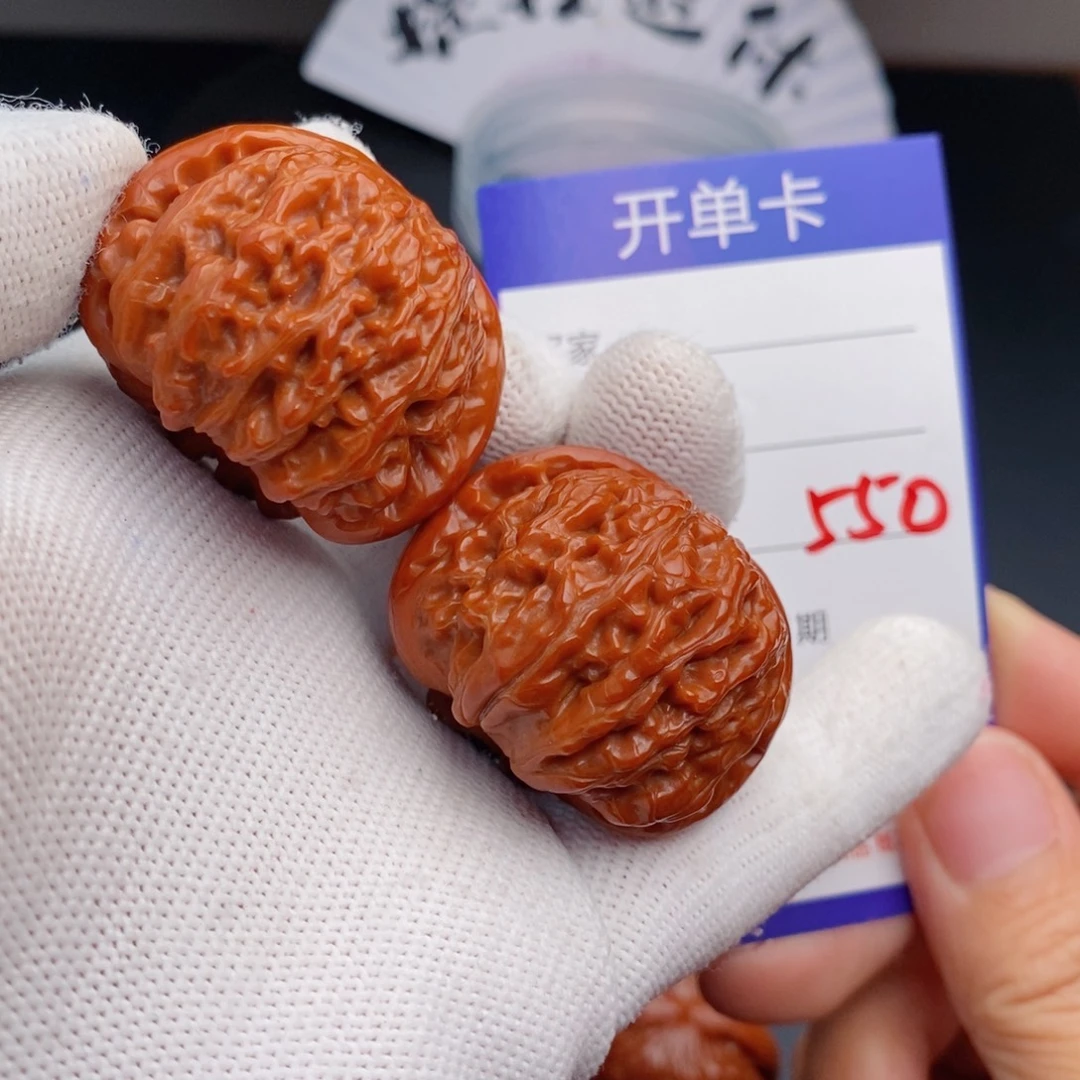 文玩核桃把件38球白550