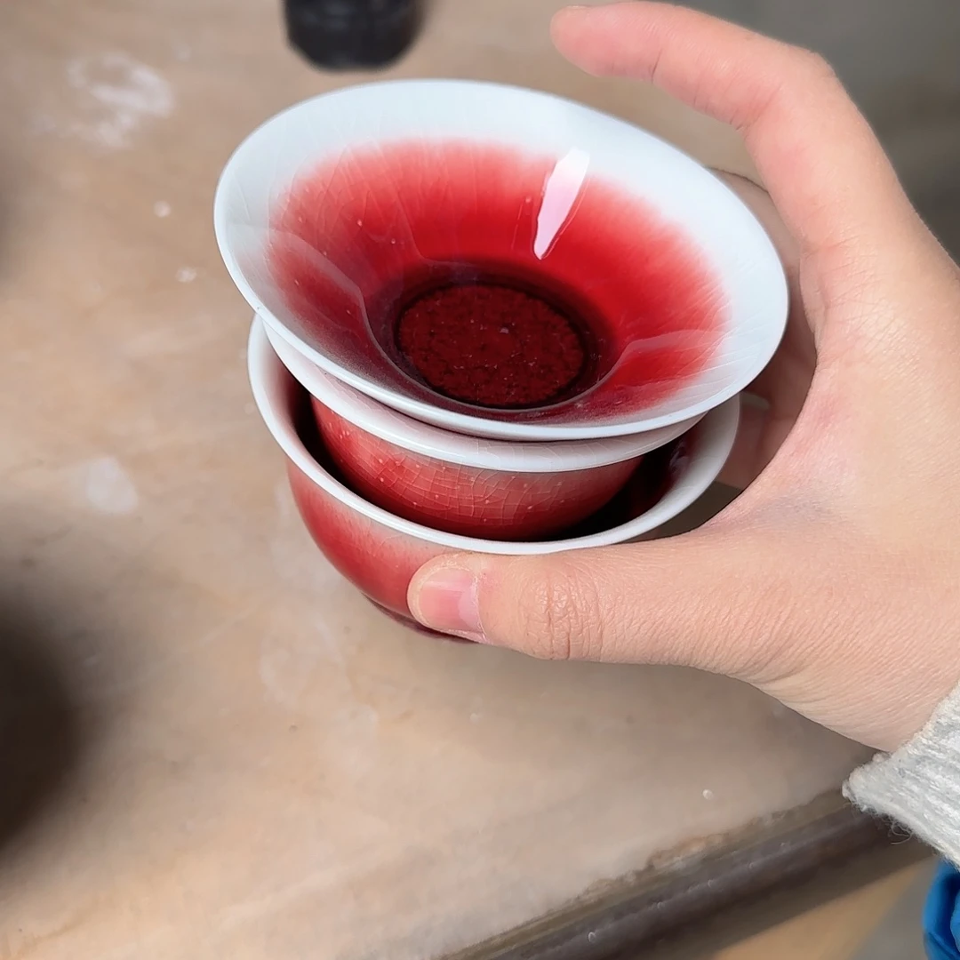 瓷片景德镇郎红陶瓷瑕