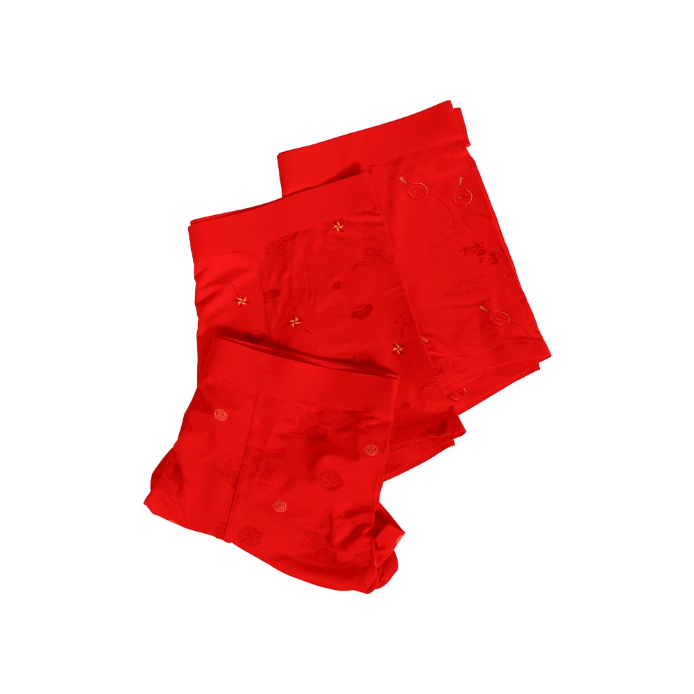 新款本命年男士平角短裤无痕宽松大码男士内裤54001