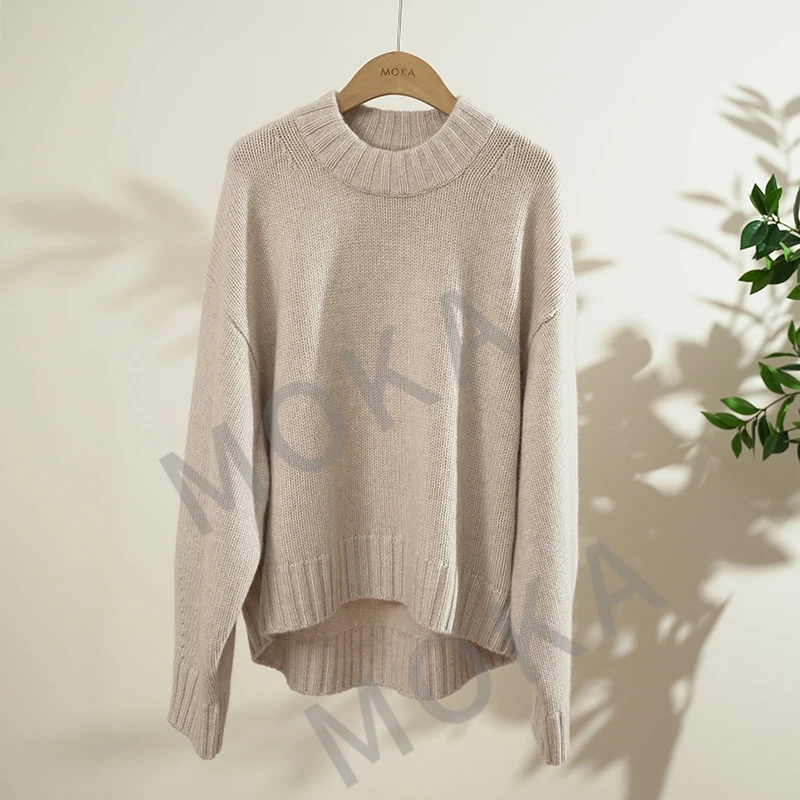 3股26支 KVSS100%羊绒加厚圆领羊绒衫女士毛衣（241698）2308