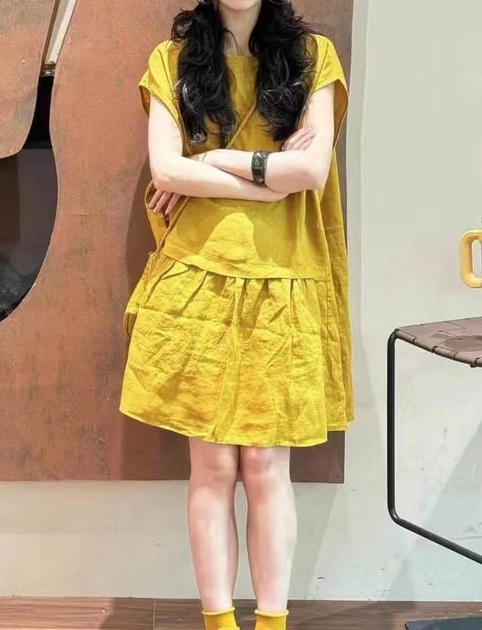 【思恩】2025夏季新款欧洲站韩版时尚简约设计款连衣裙766