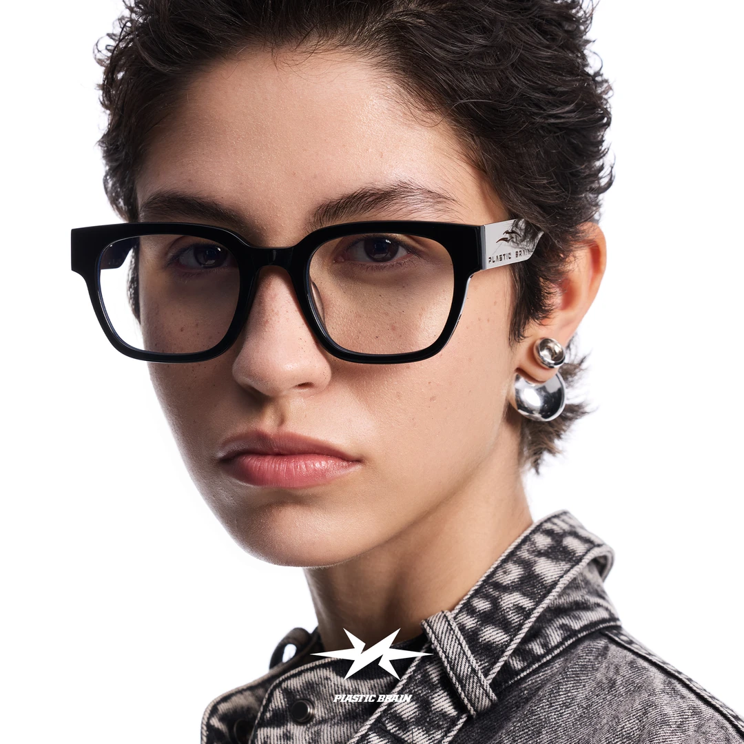 PLASTIC BRAIN/塑料脑袋个性眼镜防蓝光金属镜腿渐变配度数平光镜