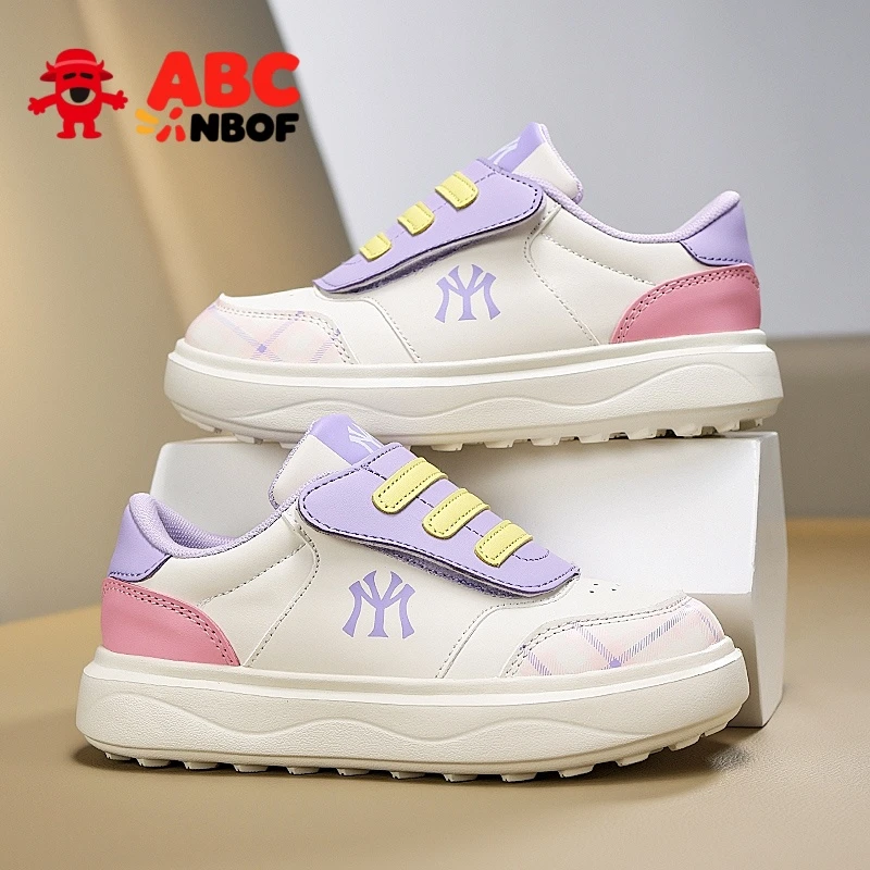 ABC NBOF童鞋女童板鞋2025新款秋季儿童皮面运动鞋女孩时尚小板鞋
