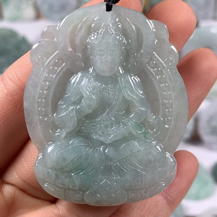 翡翠未镶嵌颈饰时来运转观音福利