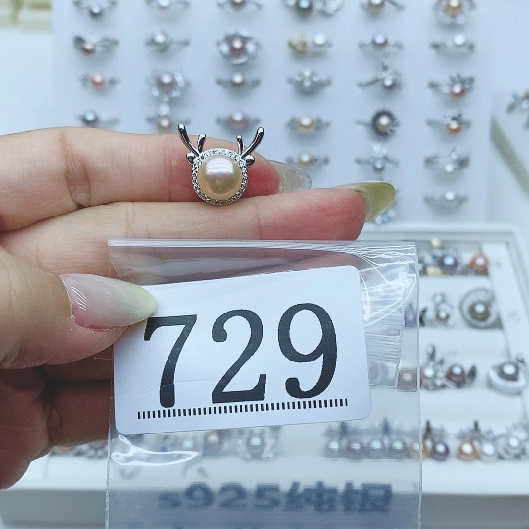 慕***杨戒指银S925镶嵌淡水珍珠729
