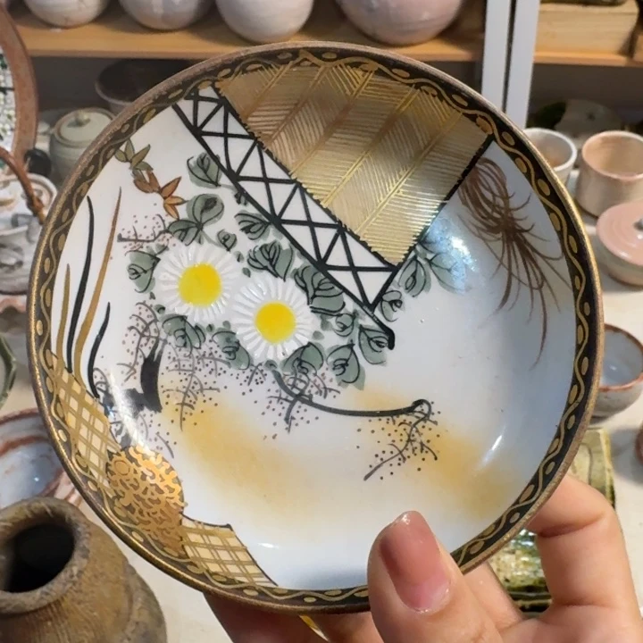 一个盘子口沿脱金老九谷