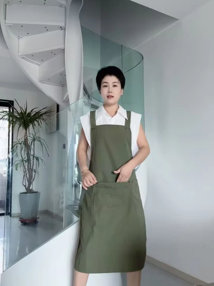 加长加大拉链兜多口袋工装围裙男女同款透气防泼水不沾油可定制
