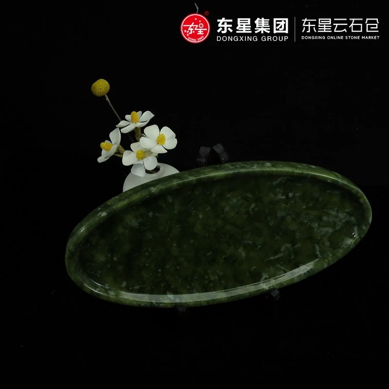 白色奢石澳洲绿椭圆盘轻奢风