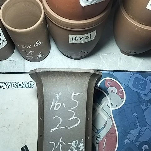 手工四方两个花盆微瑕