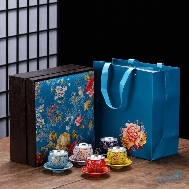 茶杯茶盏珐琅彩鎏银茶具套装扒花品茗杯主人杯单杯功夫FDU
