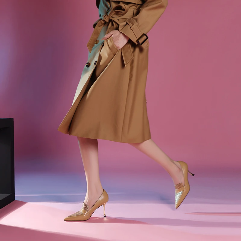 安羽【跟高8.5厘米】显瘦气质春秋时尚休闲英伦风复古高跟性感单鞋